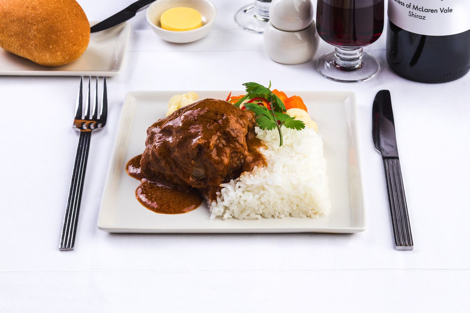 Lamb shank Rendang: slow-cooked Australian Lamb combines fragrant spices “pemasak” and coconut cream to achieve a rich favour. Accompanied by fragrant steamed jasmine rice and vegetables.
